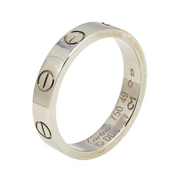 مملوكة مسبقًا Cartier Love 18k White Gold Narrow Wedding Band Ring Size 49