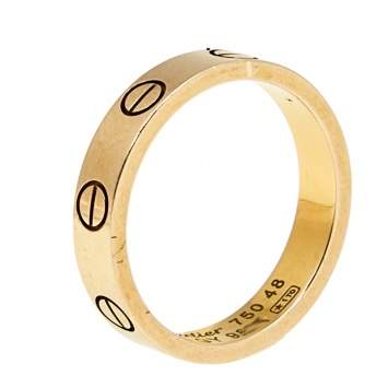 Pre Owned Cartier Love 18K Rose Gold Narrow Wedding Band Ring Size 48