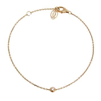Pre Owned Cartier Diamant Legers Diamond 18k Rose Gold Link Bracelet XS