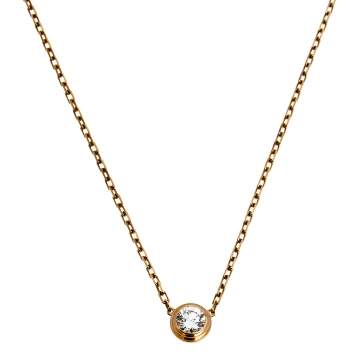 Pre Owned Cartier Diamant Legers Diamond 18k Rose Gold Large Model Chain Necklace