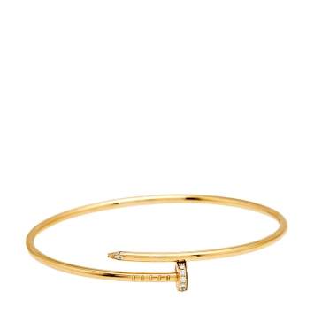 Pre Owned Cartier Juste Un Clou Diamonds 18k Yellow Gold Bracelet 18