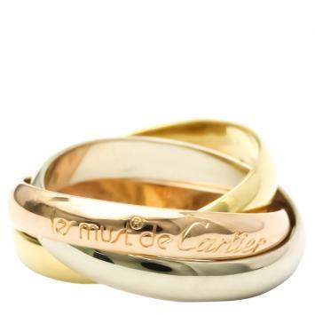 Pre Owned Cartier Les Must De Cartier Trinity 18K Yellow, Rose and White Gold Ring EU 52