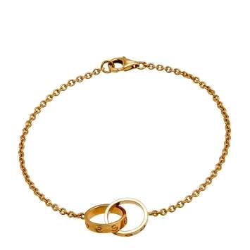 Pre Owned Cartier Love Interlocking 18k Yellow Gold Link Bracelet