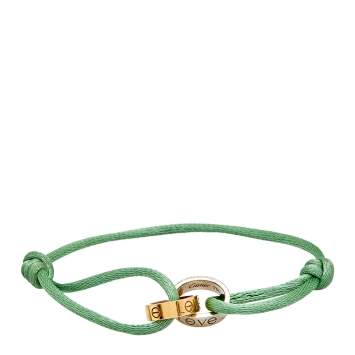 Pre Owned Cartier Love Charity 18K Two Tone Gold Cord Bracelet 