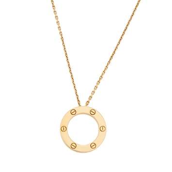 Pre Owned Cartier Love 18k Yellow Gold Pendant Necklace