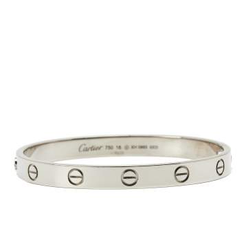 Pre Owned Cartier Love 18k White Gold Bracelet 16
