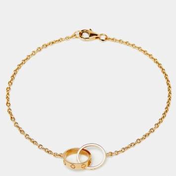 Pre Owned Cartier Love Interlocking Loop 18k Rose Gold Link Bracelet
