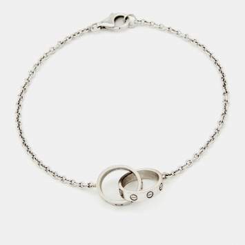 Pre Owned Cartier Love Interlocking Loop 18K White Gold Bracelet