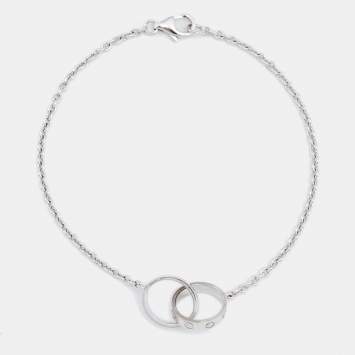 Pre Owned Cartier Love Interlocking 18K White Gold Bracelet