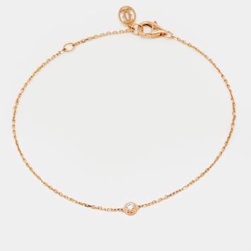 Pre Owned Cartier D'Amour Diamond 18K Rose Gold XS Model Bracelet 