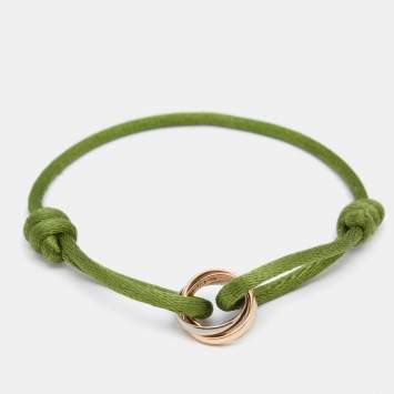 Pre Owned Cartier Trinity 18K Three Tone Gold Adjustable Cord Bracelet