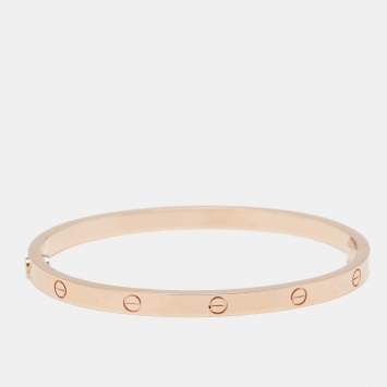 Pre Owned Cartier Love 18K Rose Gold Narrow SM Bracelet 15