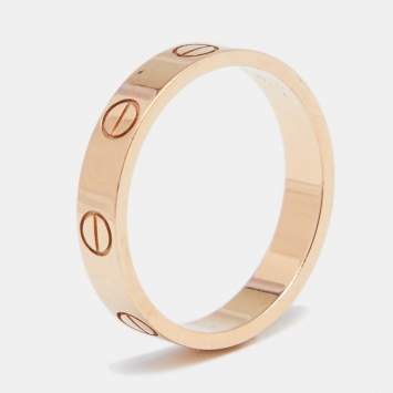 Pre Owned  Cartier Love 18K Rose Gold Narrow Wedding Band Ring Size 52
