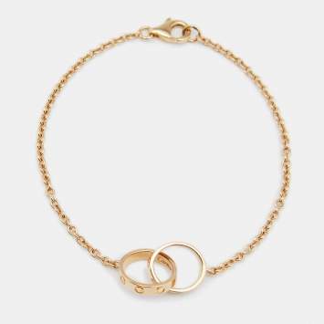 Pre Owned Cartier Love Interlocking Loops 18k Yellow Gold Link Bracelet
