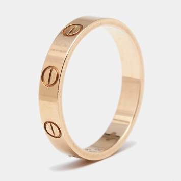Pre Owned  Cartier Love 18K Yellow Gold Narrow Wedding Band Ring Size 56