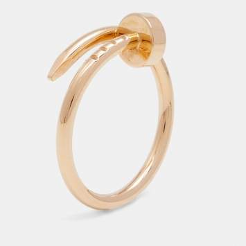 Pre Owned Cartier Juste Un Clou 18k Rose Gold Small Band Ring Size 49