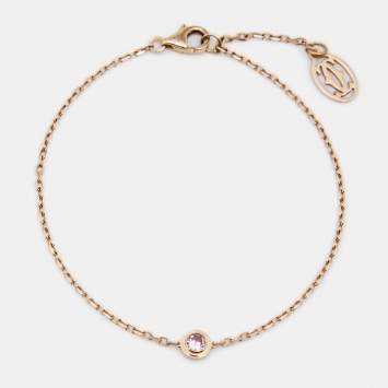 Pre Owned Cartier Saphirs Legers Pink Sapphire 18k Rose Gold Link Bracelet