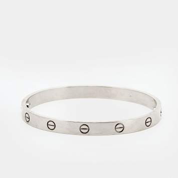 Pre Owned Cartier Love 18k White Gold Bracelet 18