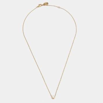 Pre Owned Cartier Diamant Legers Diamond 18k Yellow Gold Large Model Chain Necklace