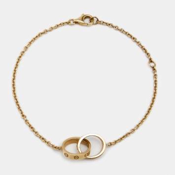 Pre Owned Cartier Love Interlocking Loop 18K Yellow Gold Bracelet