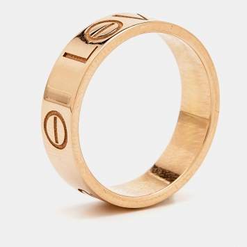 Pre Owned Cartier Love 18k Rose Gold Band Ring Size 55