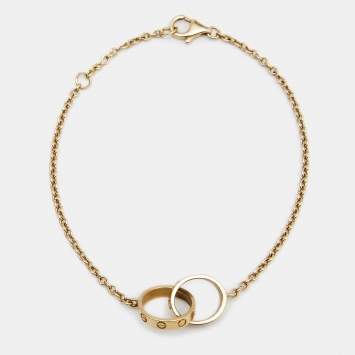 Pre Owned Cartier Love Interlocking Loops 18k Yellow Gold Bracelet