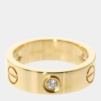 Pre Owned Cartier Love 18K Yellow Gold Diamond Ring EU 52