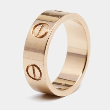 Pre Owned Cartier Love 18K Rose Gold Band Ring Size 47
