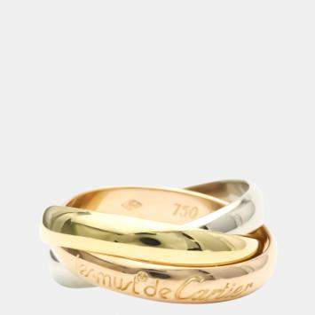 Pre Owned Cartier Les Must De Cartier 18K Trinity Yellow Rose and White Gold Ring EU 51