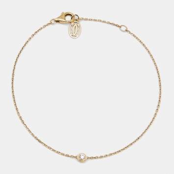 Pre Owned Cartier Diamant Legers Diamond 18k Yellow Gold XS Model Bracelet