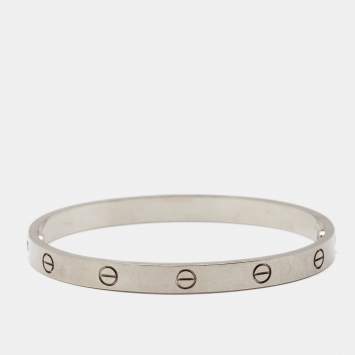 Pre Owned Cartier Love 18k White Gold Bracelet 19