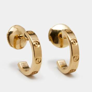 Pre Owned Cartier Love 18k Yellow Gold Earrings