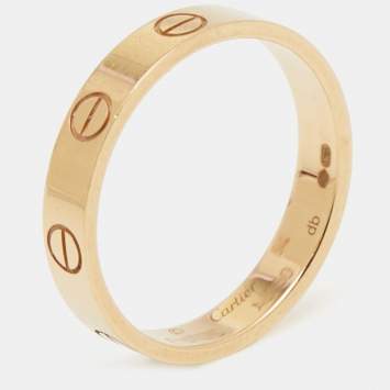 Pre Owned Cartier Love 18k Yellow Gold Narrow Wedding Band Ring Size 54