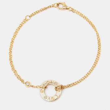 Pre Owned Cartier Love Diamond 18k Yellow Gold Bracelet