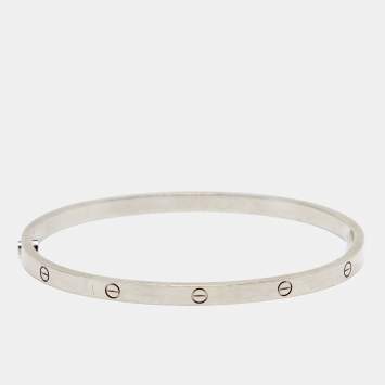 Pre Owned Cartier Love 18k White Gold Bracelet 18