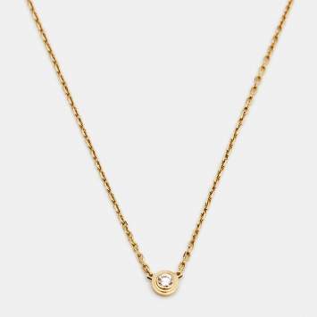 Pre Owned Cartier Diamant Legers Diamond 18k Yellow Gold XS Model Chain Necklace