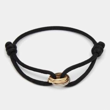 Pre Owned Cartier Trinity 18k Three Tone Gold Adjustable Cord Bracelet