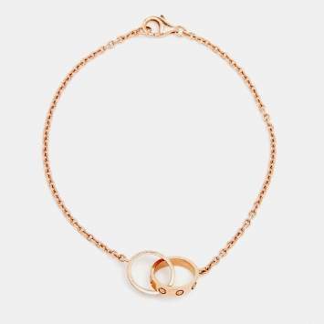 Pre Owned Cartier Love Interlocking Loops 18k Rose Gold Bracelet