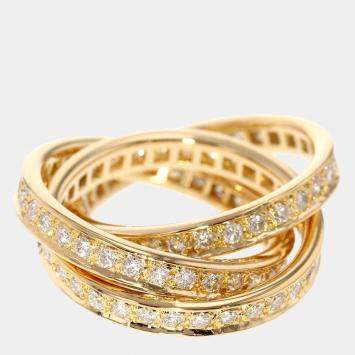 Pre Owned Cartier Eternity 18K Yellow Gold Diamond Ring EU 52