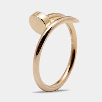 Pre Owned Cartier Juste Un Clou 18k Rose Gold Small Band Ring Size 49
