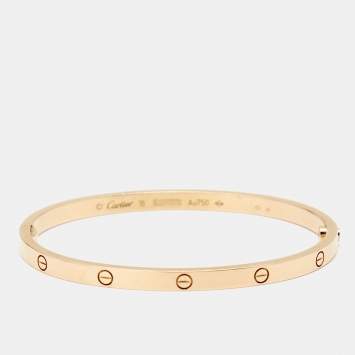 Pre Owned Cartier Love 18K Rose Gold SM Narrow Bracelet 16