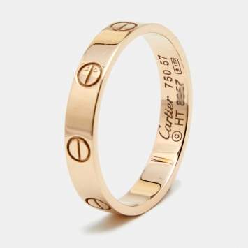 Pre Owned  Cartier Love 18K Rose Gold Narrow Wedding Band Ring Size 57