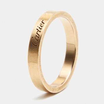 Pre Owned Cartier C De Cartier 18K Rose Gold Narrow Wedding Band Ring 55