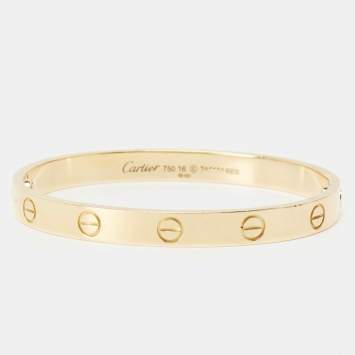 Pre Owned Cartier Love 18k Yellow Gold Bracelet 16