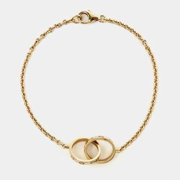 Pre Owned Cartier Love Interlocking Loops 18k Yellow Gold Link Bracelet