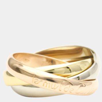 Pre Owned Cartier Les Must De Cartier Trinity 18K Yellow Rose and White Gold Ring EU 51
