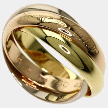 Pre Owned Cartier Les Must De Cartier Trinity 18K Yellow Rose and White Gold Ring EU 49