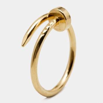 Pre Owned Cartier Juste Un Clou 18k Yellow Gold Small Model Ring Size 52