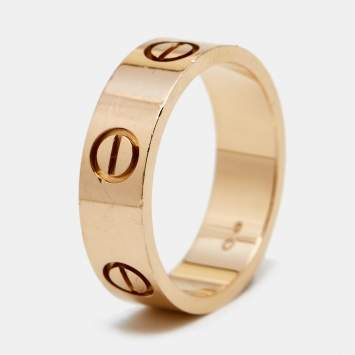 Pre Owned Cartier Love 18K Rose Gold Band Ring Size 53
