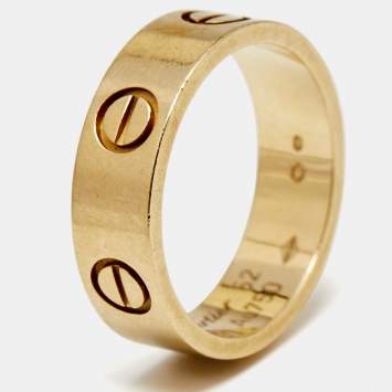 Pre Owned Cartier Love 18k Yellow Gold Band Ring Size 52
